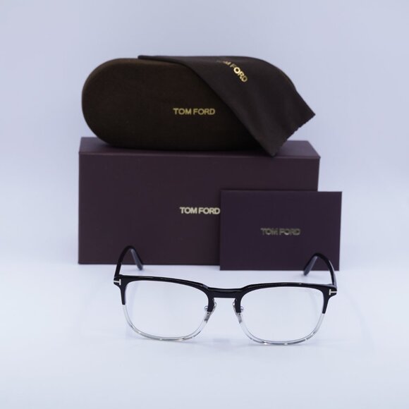 Tom Ford FT5699-B 005 Square Eyeglasses - Shiny Black/Crystal 53mm - Picture 4 of 9